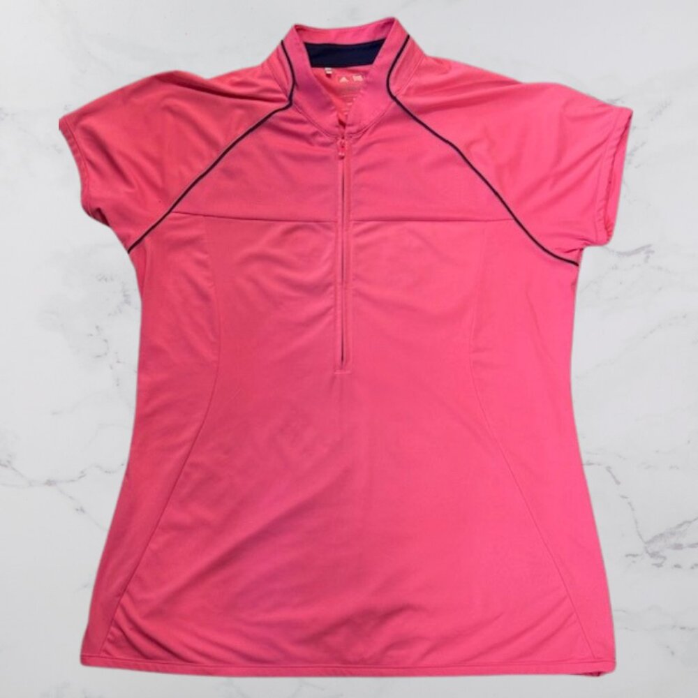 Adidas Golf Puremotion Pink Quarter Zip Polo | Women’s M